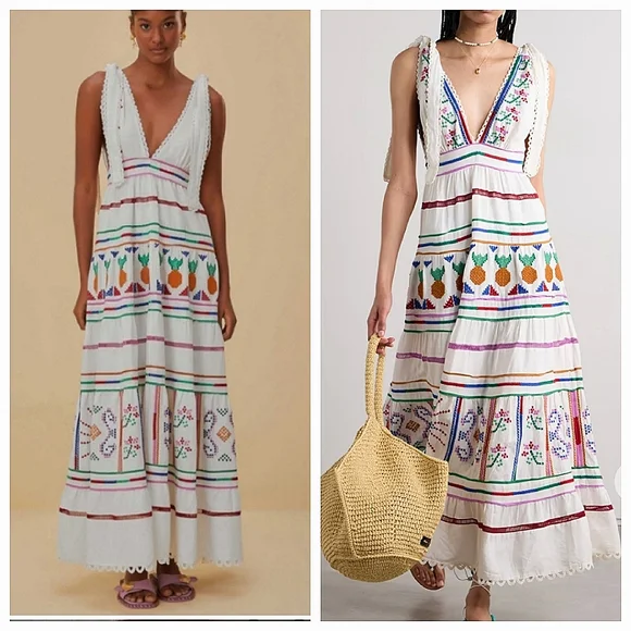 Farm Rio Embroidered Maxidress - Picture 1 of 6